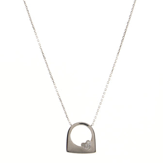 Fred Paris Success Heart Pendant Necklace 18K White Gold with Diamonds