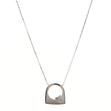 Fred Paris Success Heart Pendant Necklace 18K White Gold with Diamonds