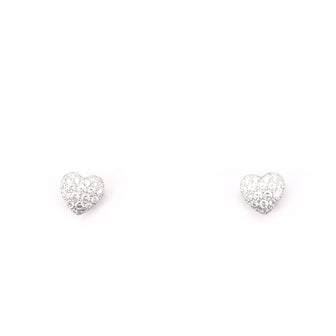 Cartier Heart Stud 18K White Gold and Diamonds Earrings