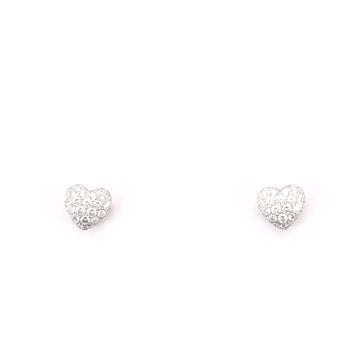 Cartier Heart Stud 18K White Gold and Diamonds Earrings