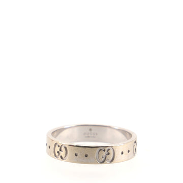 Gucci Icon Band 18K White Gold Ring