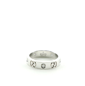 Icon Band Ring 18K White Gold with Diamond 4.5 - 48