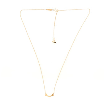 Tiffany & Co. T Smile Pendant Necklace 18K Yellow Gold Mini