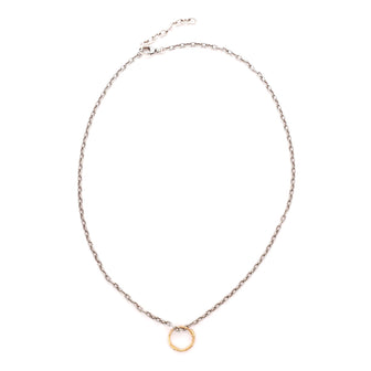 Gucci Snake Ring Pendant Sterling Silver with 18K Yellow Gold Necklace