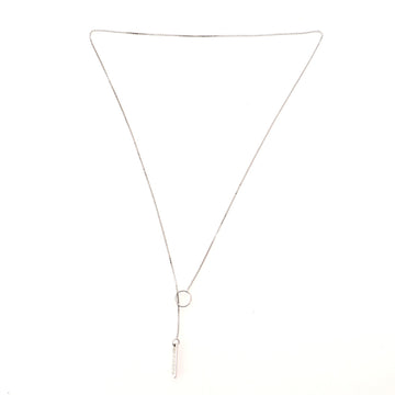 Gucci Logo Lariat 18K White Gold Necklace