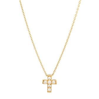 Van Cleef & Arpels Cross Pendant 18K Yellow Gold and Diamonds Necklace