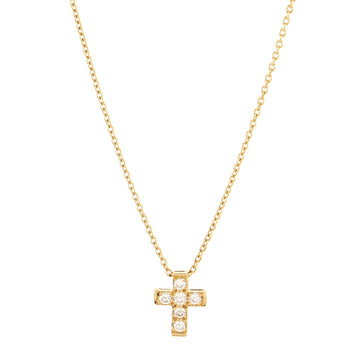 Van Cleef & Arpels Cross Pendant 18K Yellow Gold and Diamonds Necklace