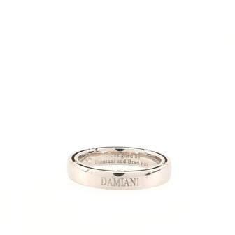 Damiani 10 Diamonds D.Side Wedding Band Ring 18K White Gold with Diamonds Medium