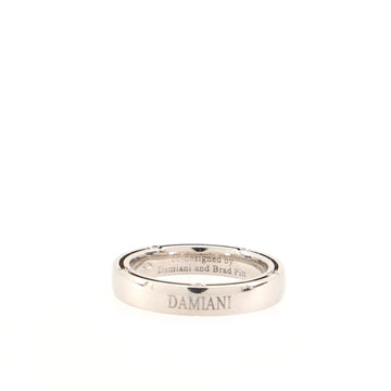Damiani 10 Diamonds D.Side Wedding Band Ring 18K White Gold with Diamonds Medium
