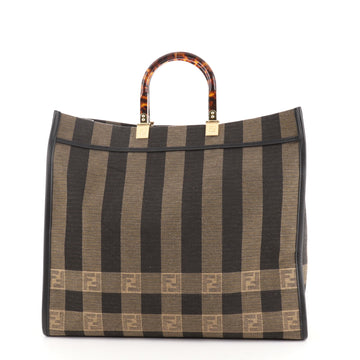 Fendi Sunshine Shopper Tote Pequin Canvas Large
