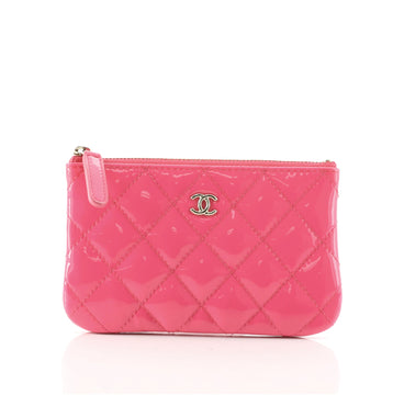 Chanel Classic O Case Pouch Quilted Patent Mini