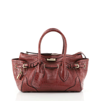 Burberry Belted Tote Alligator East West