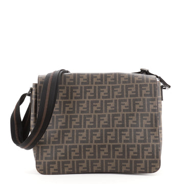 Fendi Flap Messenger Bag Zucca Coated Canvas Large