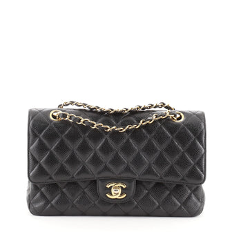 Chanel Classic Double Flap Bag Quilted Caviar Medium
