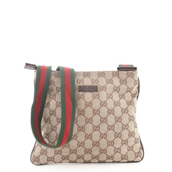 Gucci Zip Top Messenger Bag GG Coated Canvas Small