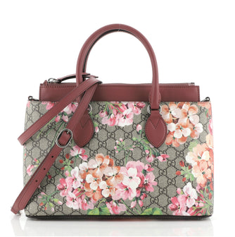 Gucci Linea A Convertible Tote Blooms Print GG Coated Canvas Small
