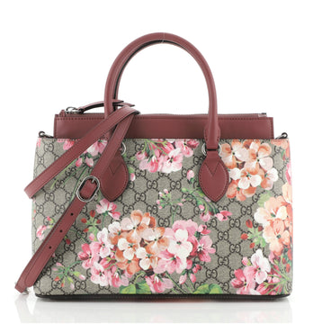 Gucci Linea A Convertible Tote Blooms Print GG Coated Canvas Small