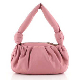 Miu Miu Knotted Zip Shoulder Bag Leather Large