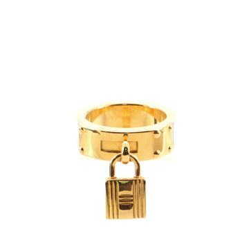 Hermes Kelly Lock Scarf Ring Metal and Leather