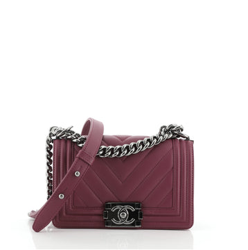 Chanel Boy Flap Bag Chevron Calfskin Small