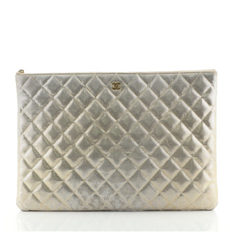 Chanel O Case Clutch Pixel Effect Quilted Calfskin Large