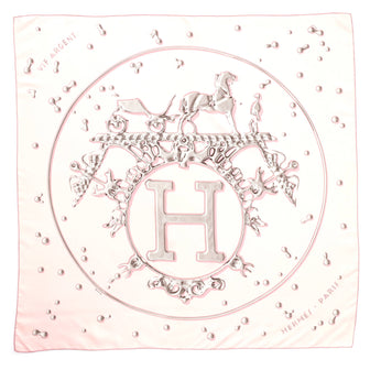 Hermes Vif Argent Scarf Printed Silk 90