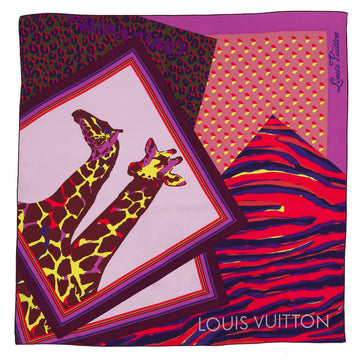 Louis Vuitton Giraffe Tassel Scarf Printed Silk
