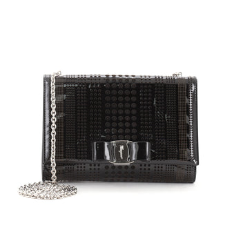 Salvatore Ferragamo Ginny Crossbody Bag Laser Cut Patent Small
