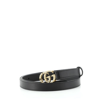 Gucci Pearly GG Marmont Belt Leather Thin