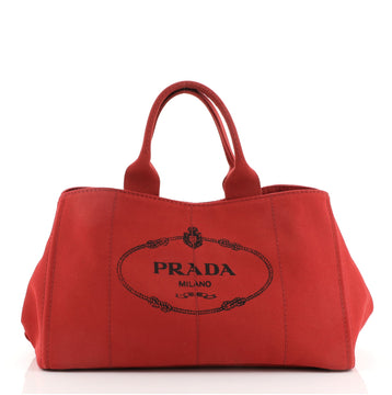 Prada Canapa Tote Canvas Large