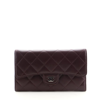 Chanel L-Flap Wallet Quilted Lambskin Long