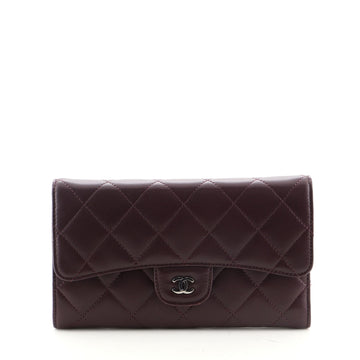 Chanel L-Flap Wallet Quilted Lambskin Long