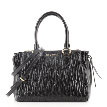 Miu Miu Double Zip Convertible Tote Matelasse Leather Small