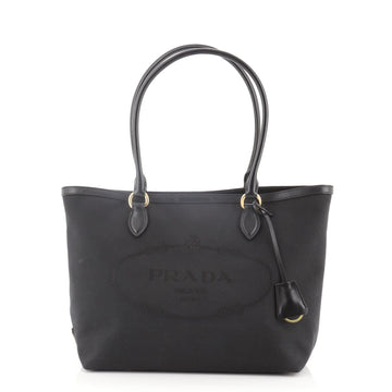 Prada Logo Open Tote Canvas Medium