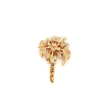 Chanel Palm Tree Brooch Metal and Crystal