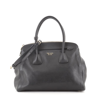 Prada Cuir Frame Double Zip Tote Saffiano Leather Large