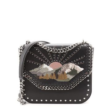 Stella McCartney Falabella Box Shoulder Bag Embroidered Studded Faux Leather Small
