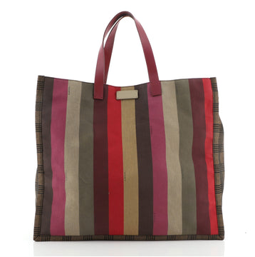 Fendi Pequin Shopping Tote Canvas Large