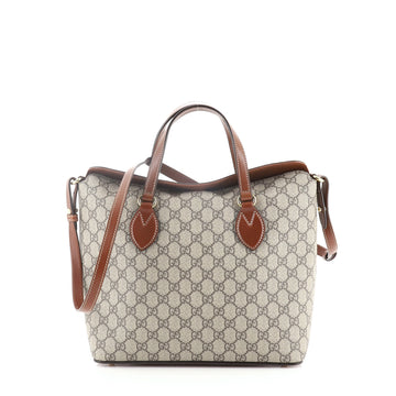 Gucci Signature Fold Over Tote GG Coated Canvas Medium
