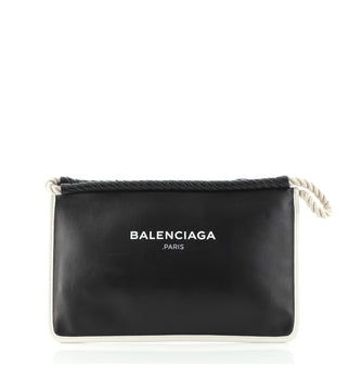Balenciaga Rope Logo Pouch Leather Small