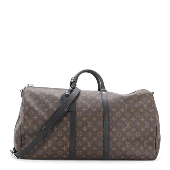 Louis Vuitton Keepall Bandouliere Bag Macassar Monogram Canvas 55