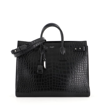 Saint Laurent Sac de Jour Souple Bag Crocodile Embossed Leather Large