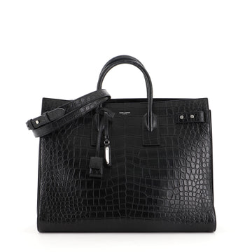 Saint Laurent Sac de Jour Souple Bag Crocodile Embossed Leather Large