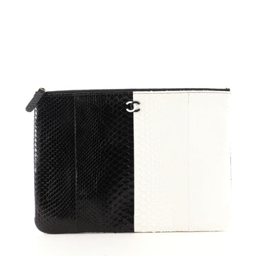 Chanel Bicolor O Case Clutch Python Medium