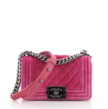 Chanel Boy Flap Bag Quilted Velvet Small