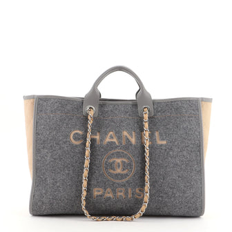 Chanel Deauville Tote Wool Felt Large