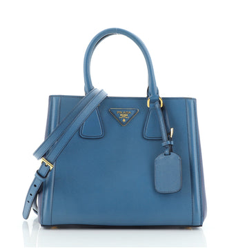 Prada Bicolor Lux Convertible Open Tote Saffiano Leather Small