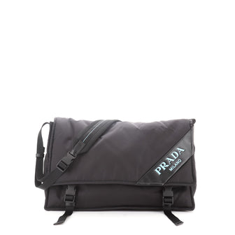 Prada Logo Stripe Messenger Bag Tessuto Large