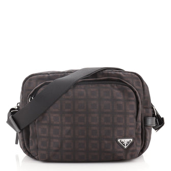 Prada Front Pocket Camera Bag Printed Nylon Medium