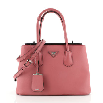 Prada Turnlock Cuir Twin Convertible Tote Saffiano Leather Medium